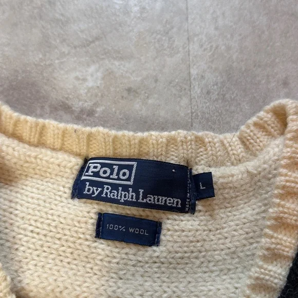 Polo Ralph Lauren Women’s Wool Tennis Cable Knit Sweater Size Large - Picture 4 of 5